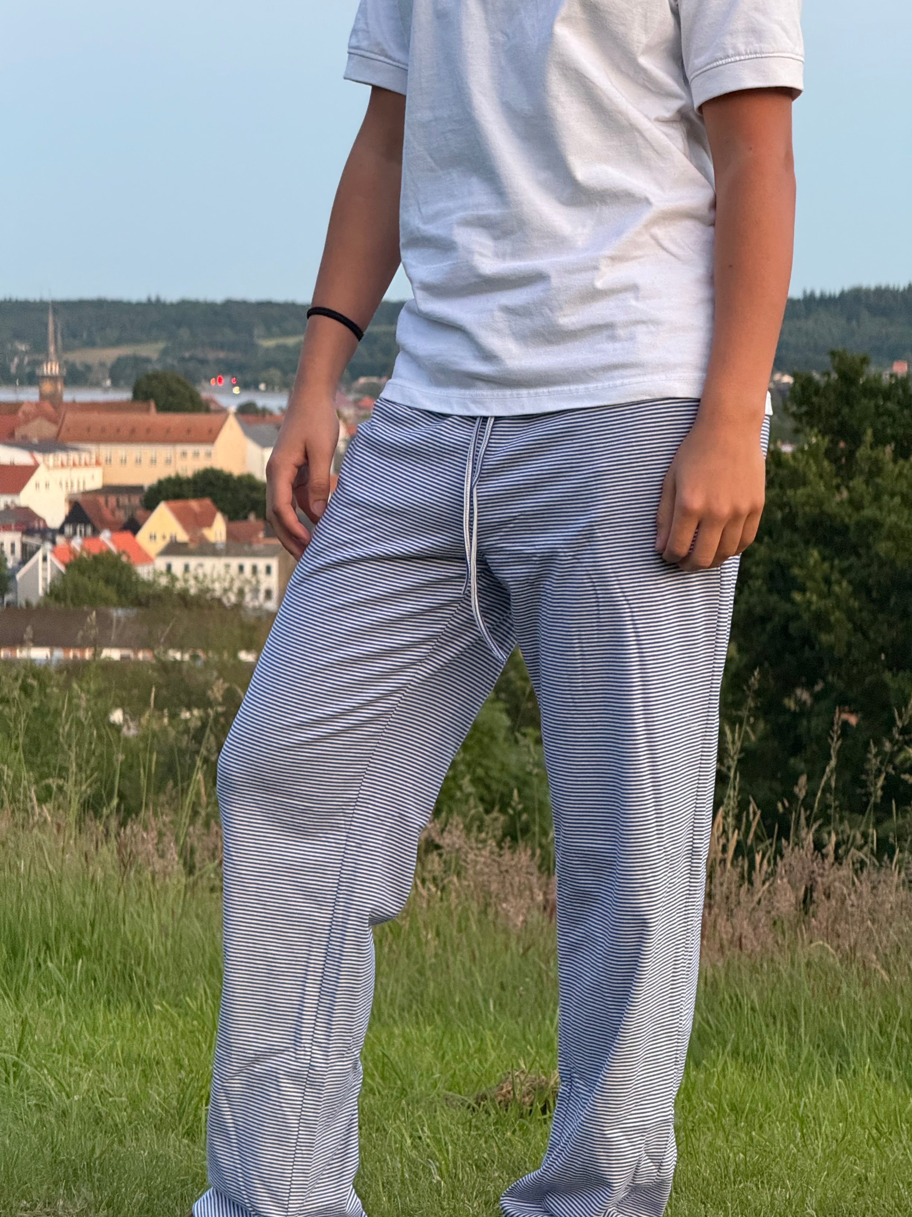 Striped pants - Blå