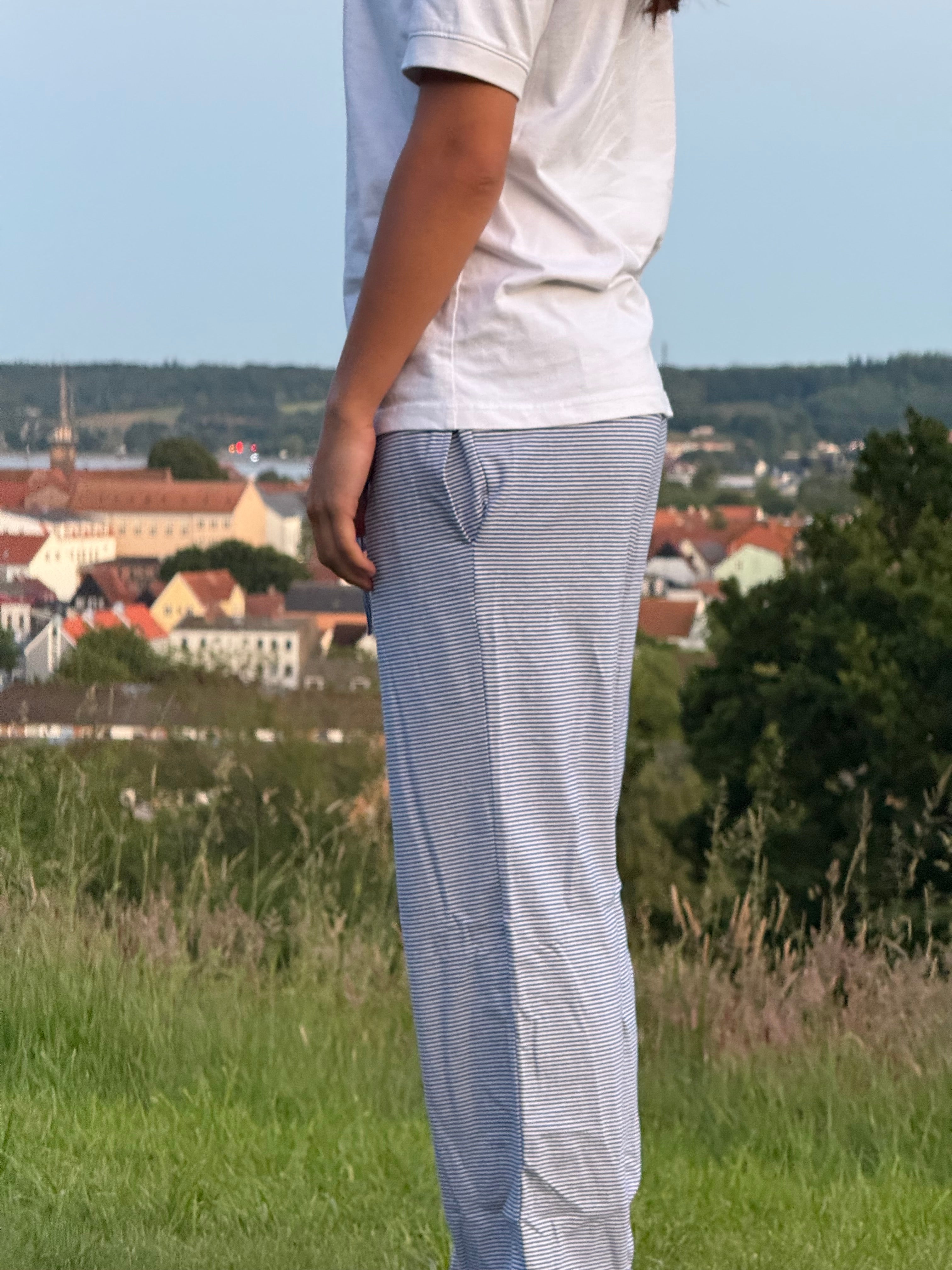 Striped pants - Blå