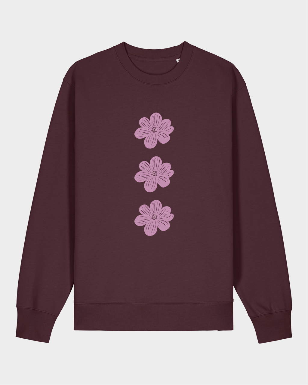 BLOMSTEN SWEATER - BORDEAUXRØD