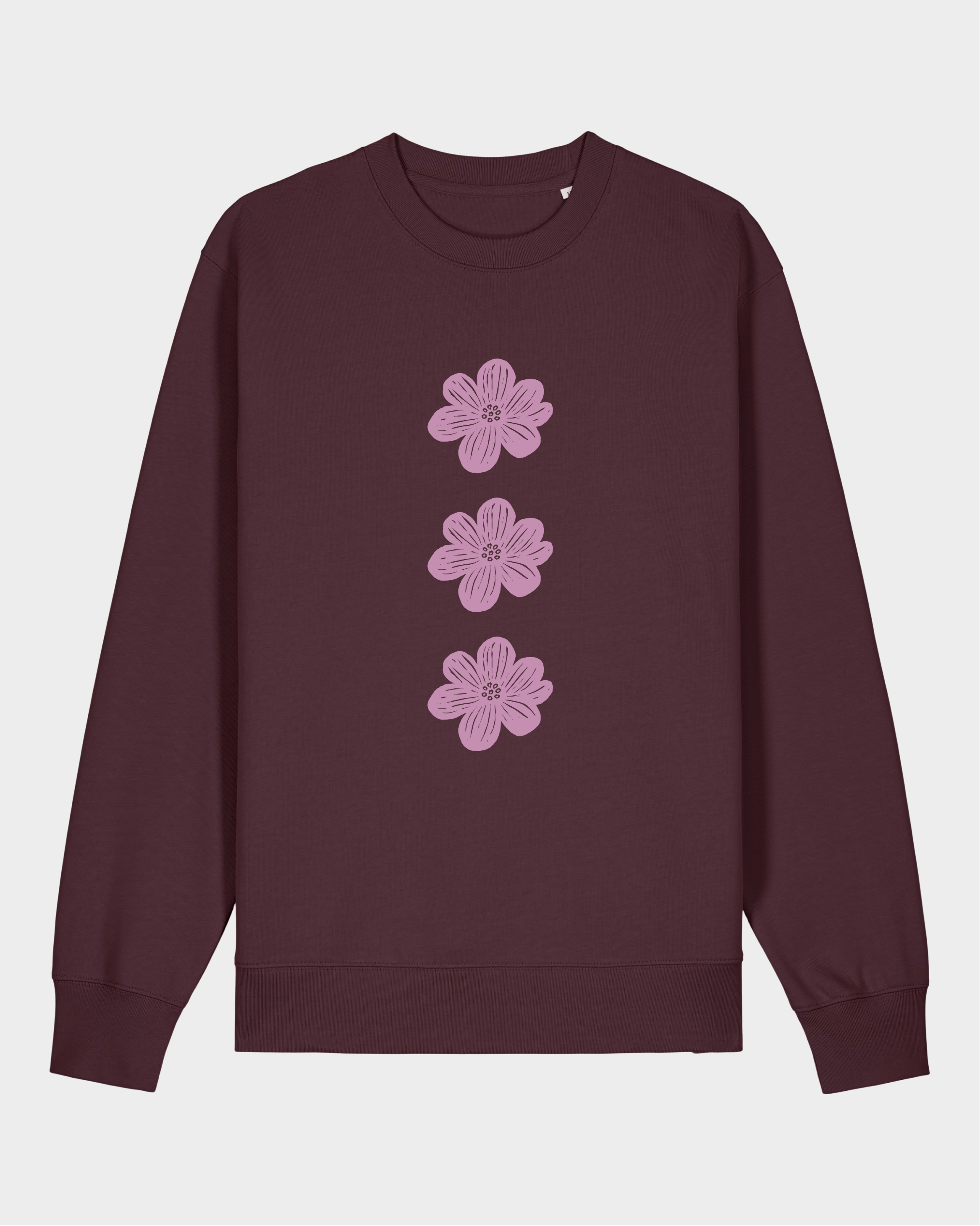 BLOMSTEN SWEATER - BORDEAUXRØD
