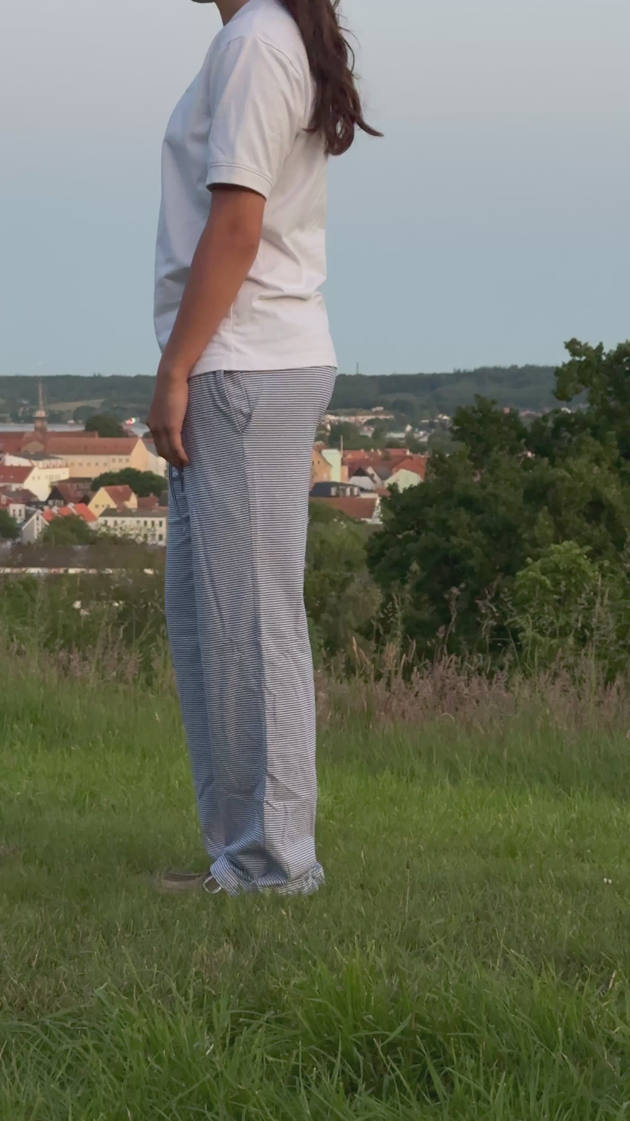 Striped pants - Blå